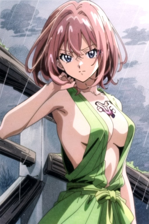 Estilo De Los 90, Pelo Rosa, Primer PlanoHentai IA