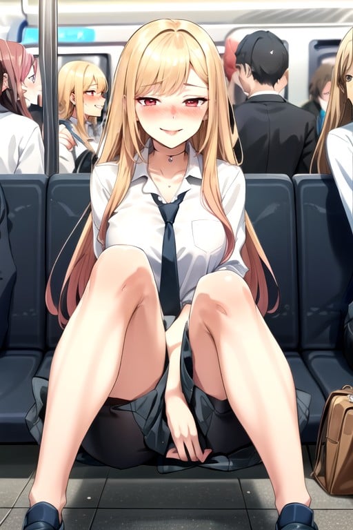 Kitagawa Marin (sono Bisuku Dōru Wa Koi O Suru), Train, Full Body Hentai AI Porn