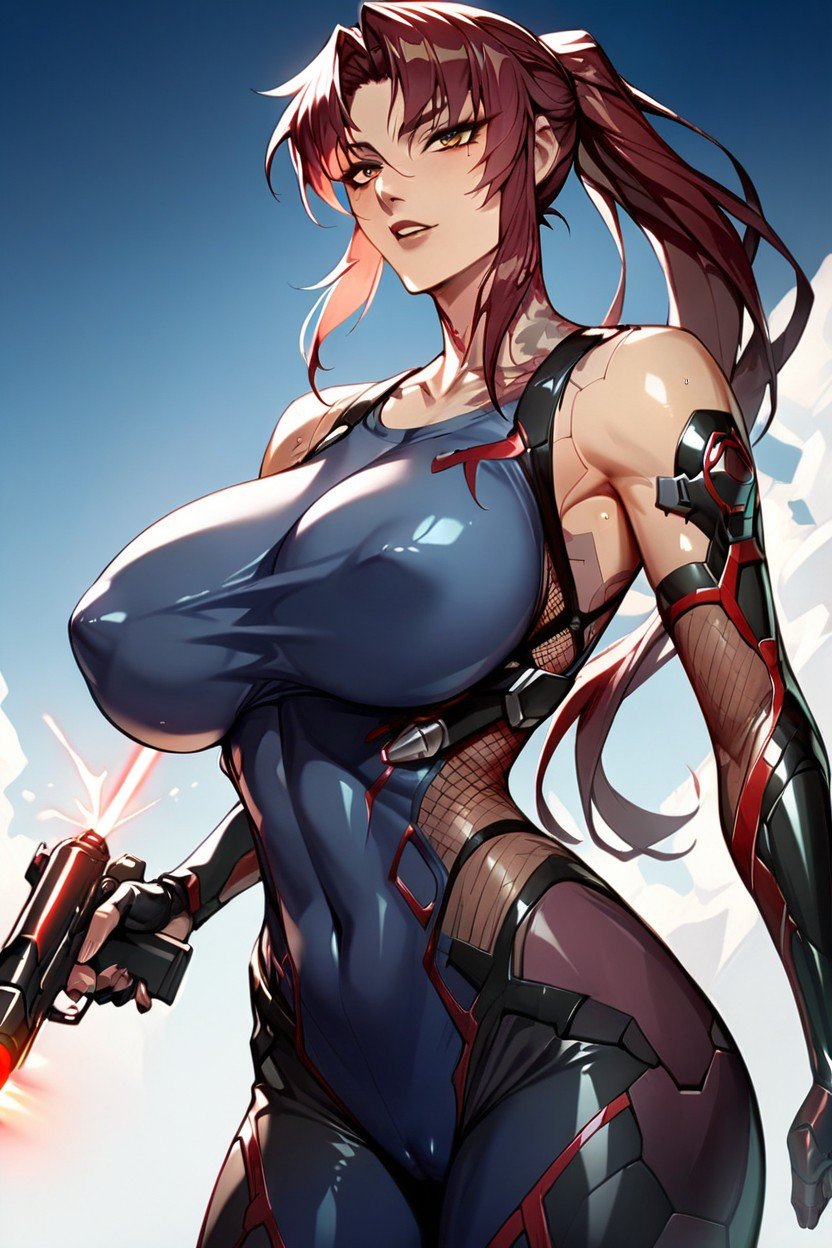 Revy, Large Breast, Cyberpunk City Porno IA Furry