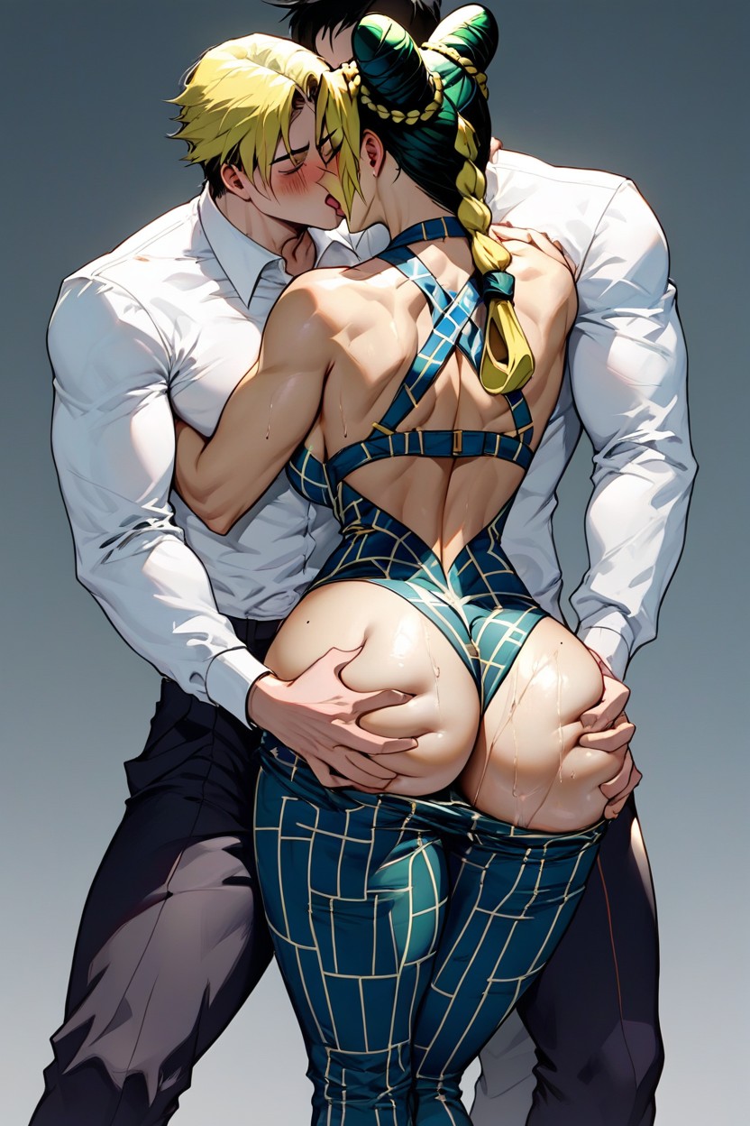 Man Giving Kisses To Jolyne's Buttcheeks, Round Ass, Ass Gropingsites.postSEOTitles