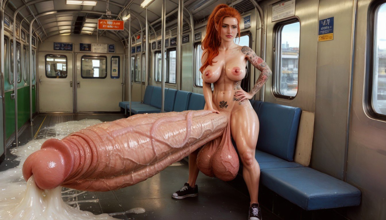 Absurdly Veiny, Blushing, Subway StationPorno IA transsexuelle