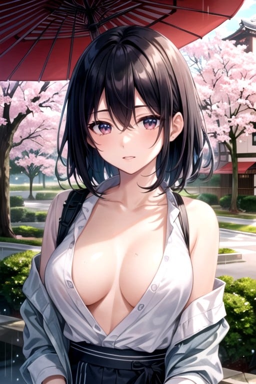 Sakura Garden, Bust Shot, Cinematic Hentai AI Porn