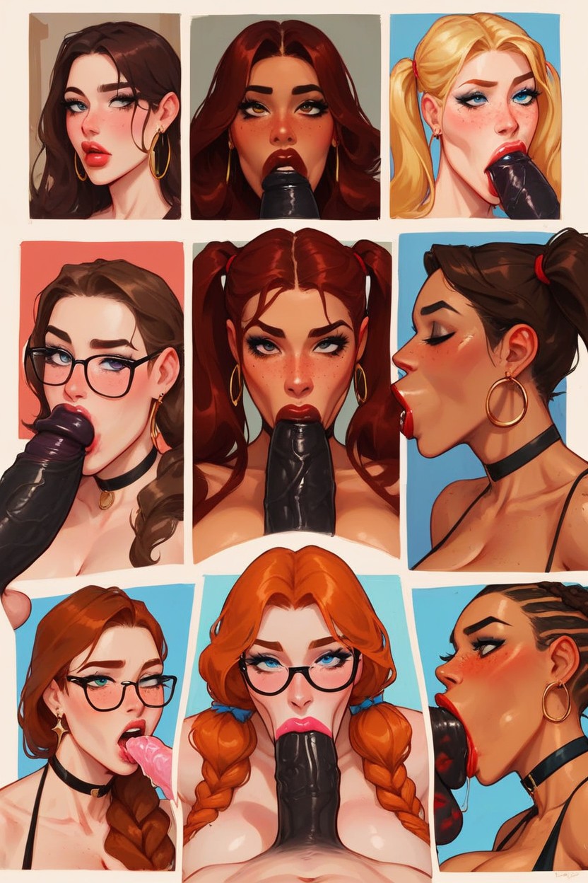 Pigtails, Futas, Sexy Face Shemale AI Porn