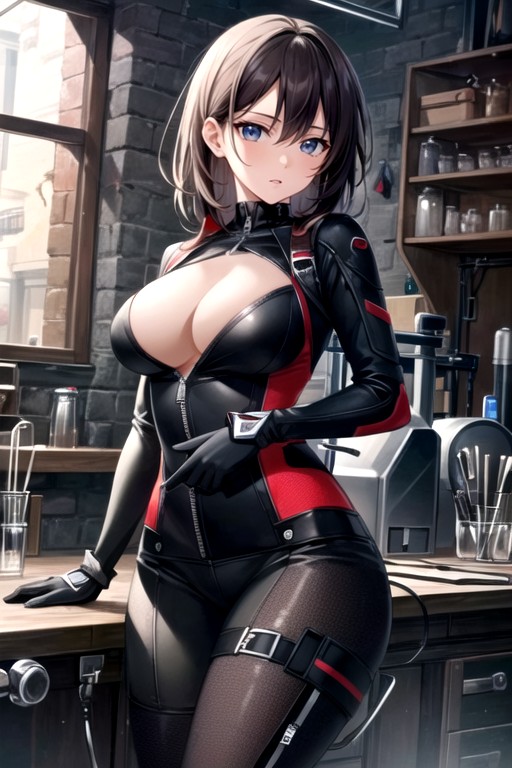 Laboratory, Zipper, Leather Suit Hentai AI Porn