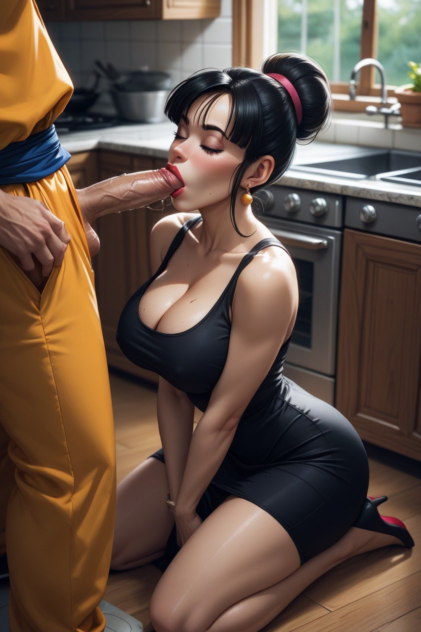 Kneeling, Black Dress, Chichi From DragonballPorno shemale IA