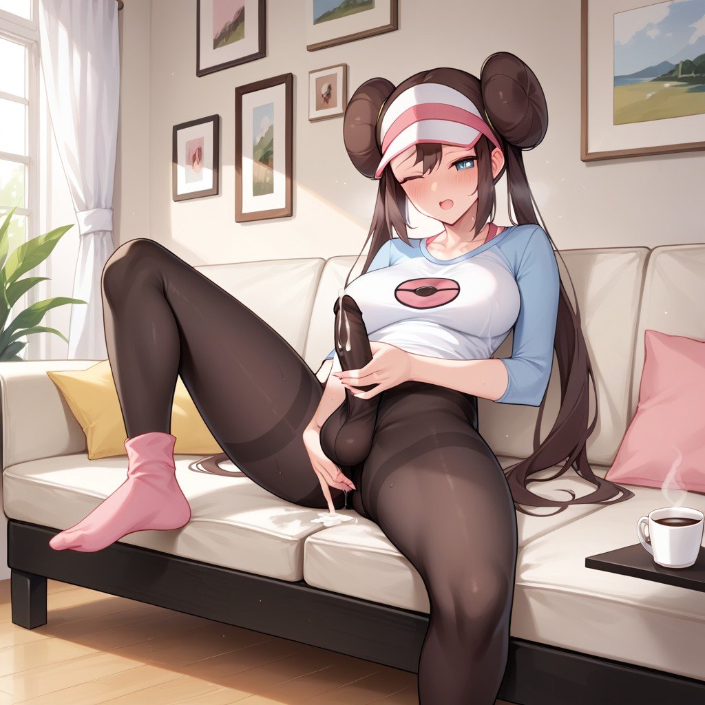 Rosa From Pokemon, Pink Socks, Masturbating쉬메일 AI 포르노