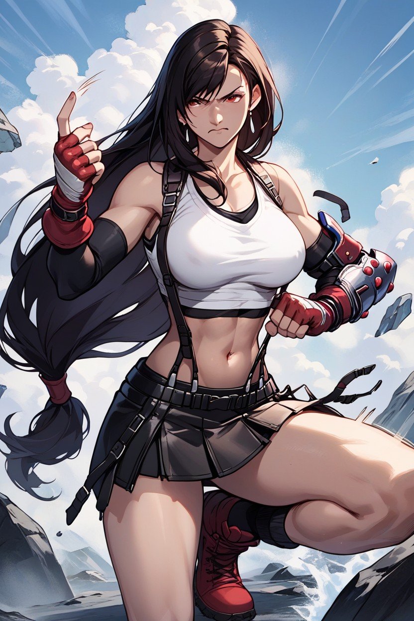 Fighting Pose, Tifa Lockhart, One Thumb Hentai IA pornografia