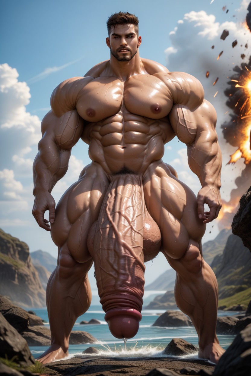 Exploding With Cock Growth, Hyper Veiny Cock, Impossibly Long Thick Cock AI Gay Porn