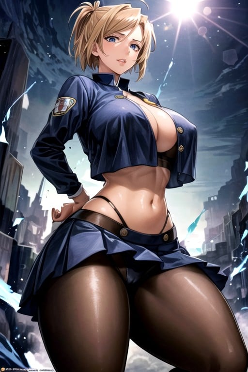Exposed Waist, Detailed, Oily Skin Hentai AI Porn