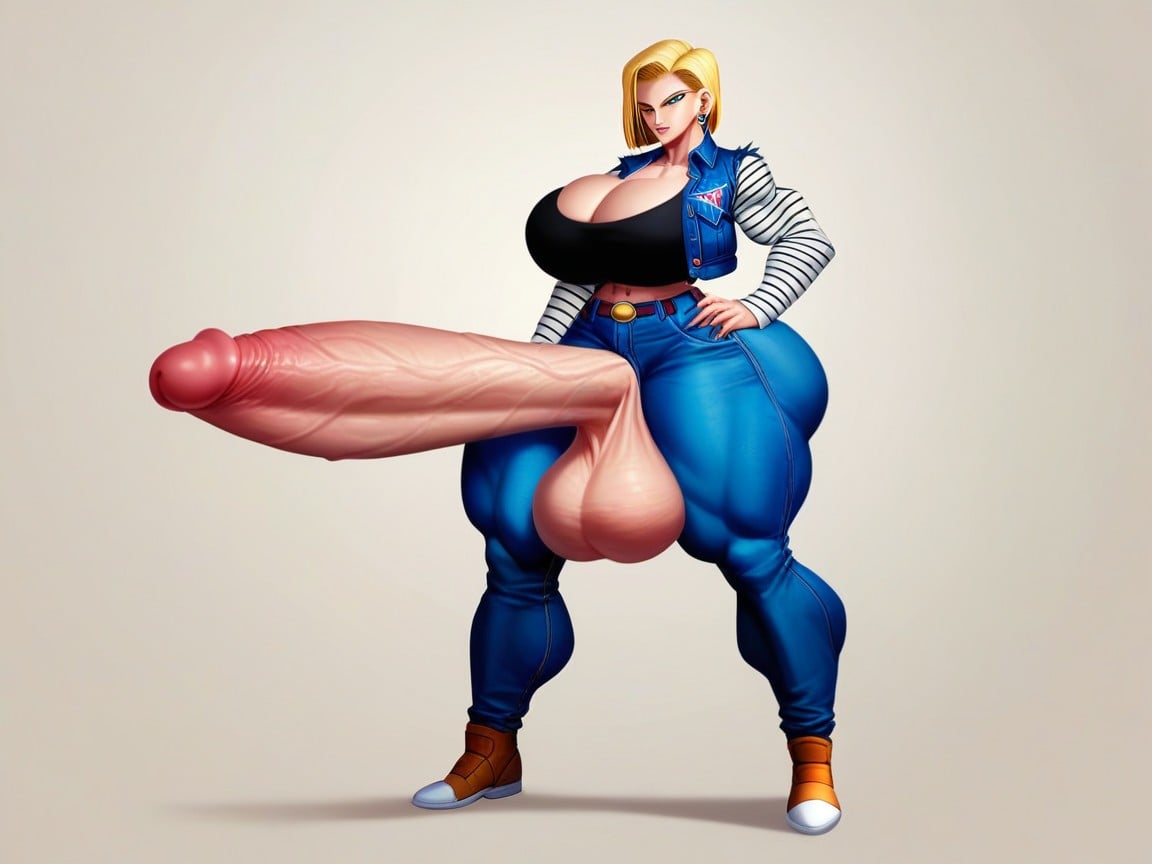 Cuerpo Completo, Hypermuscle, Android From Dragon Ball ZPorno shemale IA