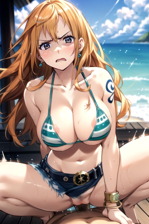 Praia, Nami (one Piece), Curvando-se Hentai IA pornografia