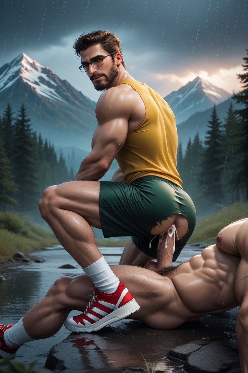 Blond Hair, Wet Body, Dense Foliage AI Gay Porn