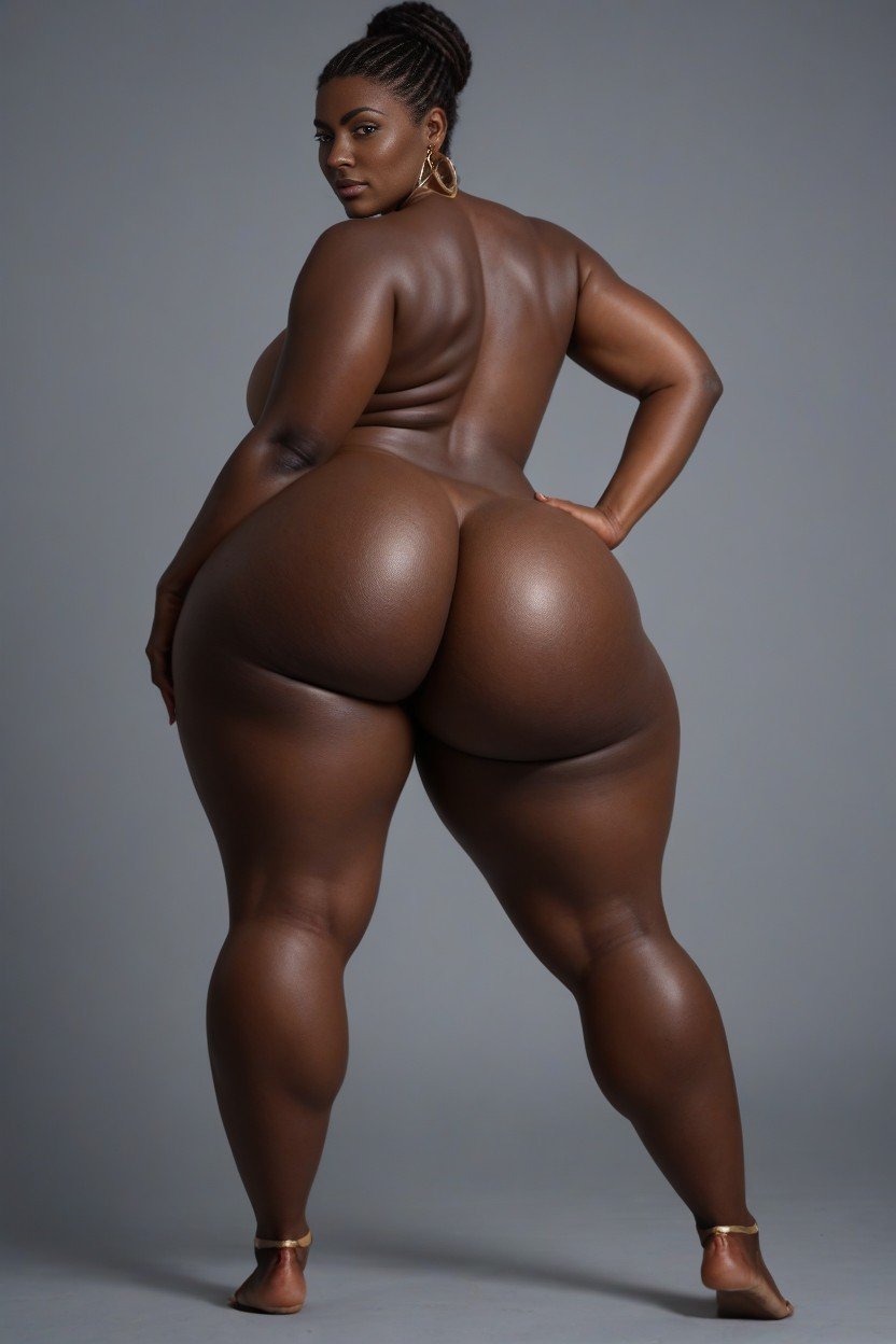 Naked, Thick Thighs, African Female AI獸人黃片