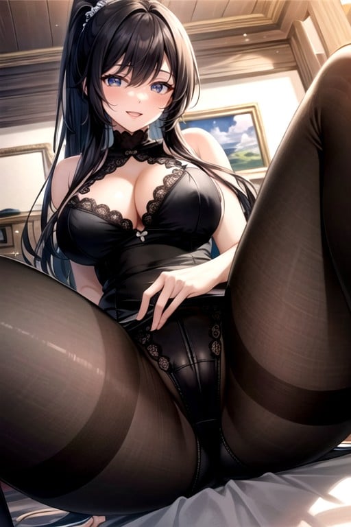 Thick Thighs, Showing Pussy, View From Below Hentai AI Porn