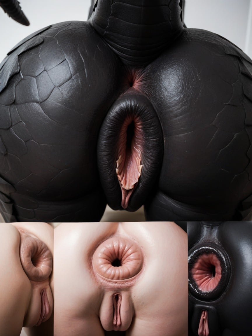 Hyper Detailed Devil Black Skin Around Anus, Close Up, Small Ass Furry AI Porn