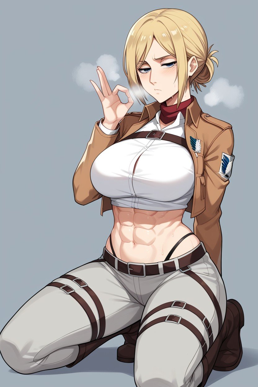 Annie Leonhart From Attack On Titan, The Scout Regiment Costume, Heavily Breathing Hentai IA pornografia