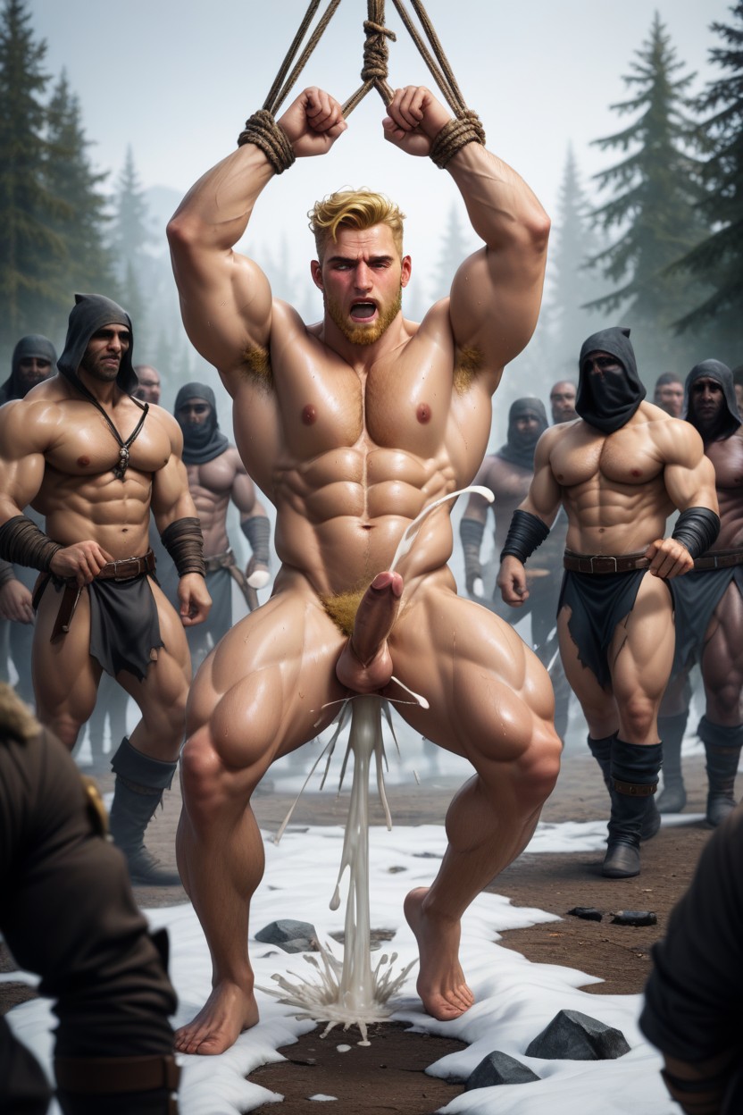 Almost Naked, Human Cries Out Loud, Ripped Clothes AI Gay Porn