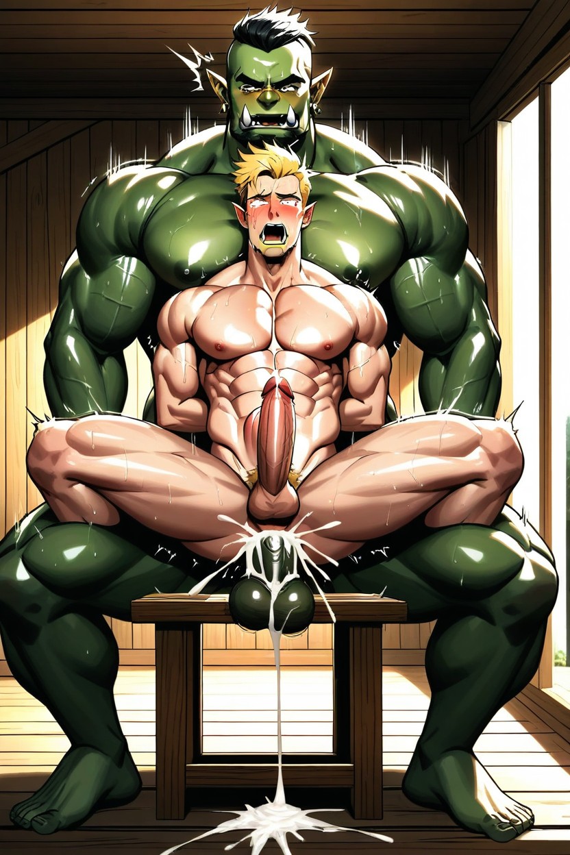 Almost Naked, Sweaty, Sweaty Body AI Gay Porn