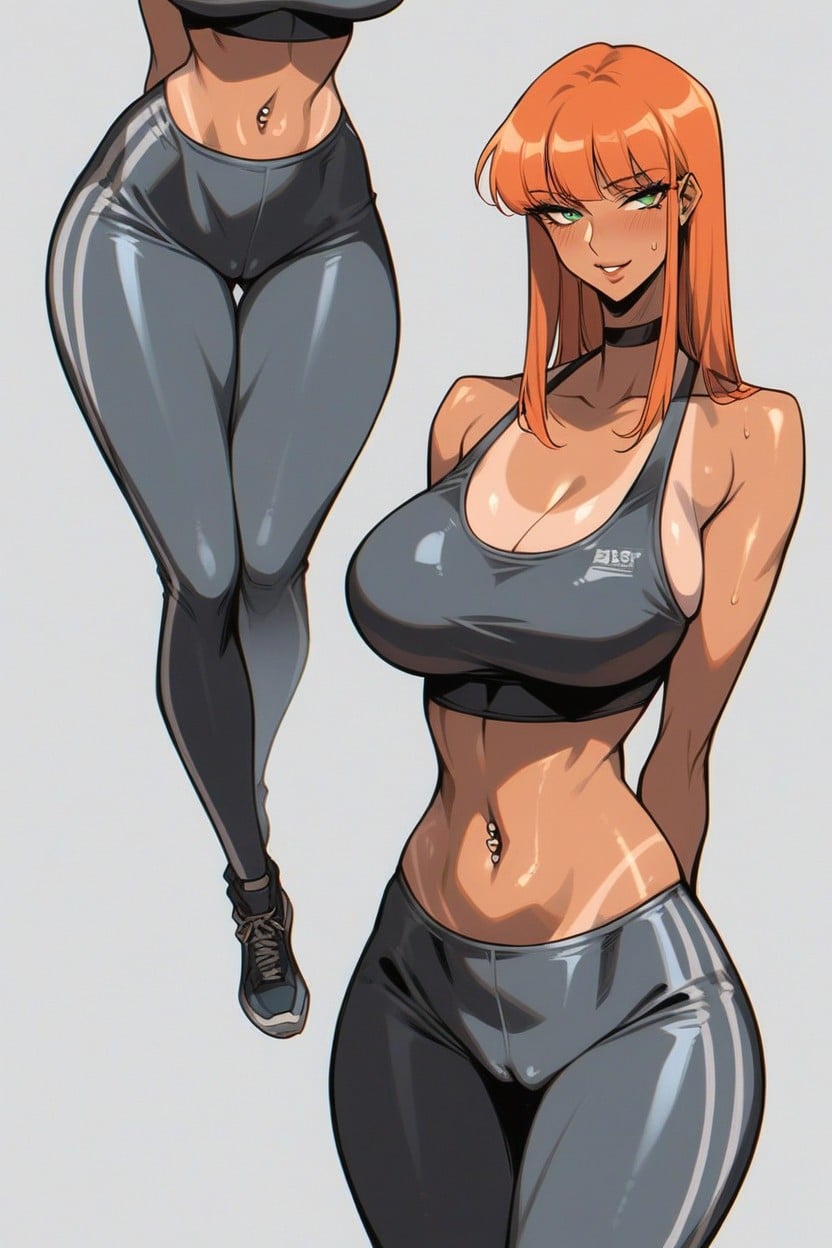 Bikini Tan Lines, Bangs, Skinny Hentai AI Porn