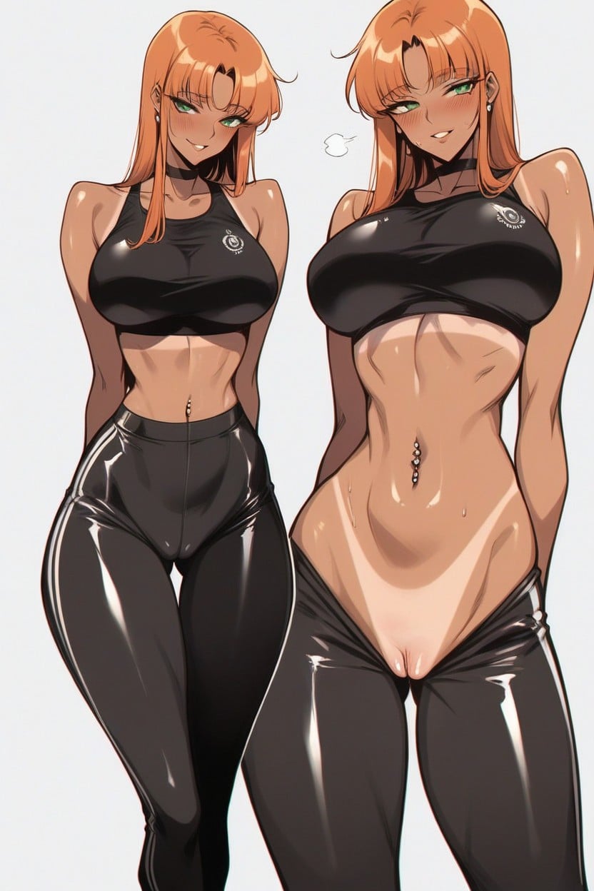 Oiled Skin, Multiple Views, Waist Shot Hentai AI Porn