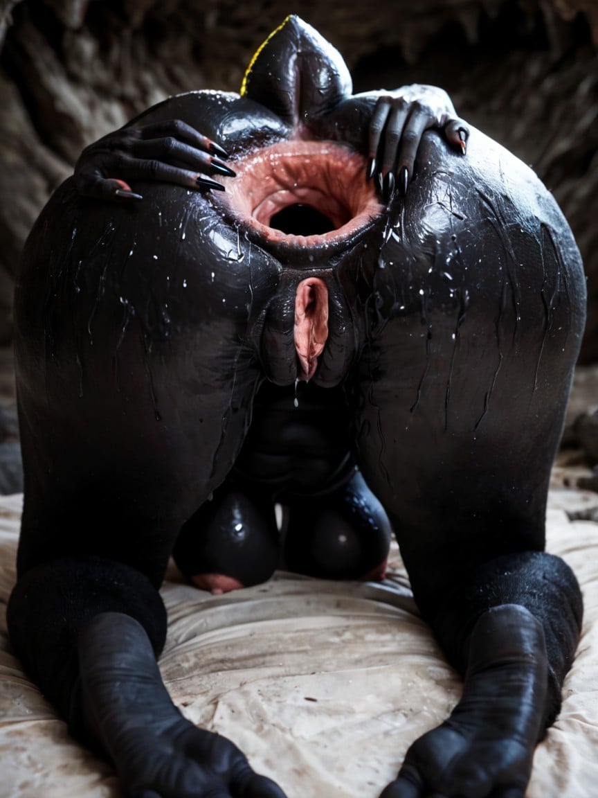 Night Sky, Scaly Black Skin On Legs, Filthy AI Porn