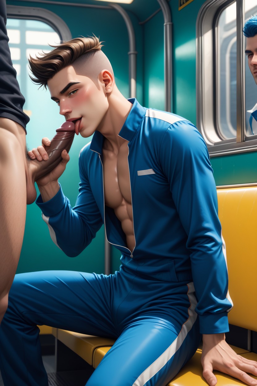 Low Picopico's School, Licking Penis, Rounded Pectorals AI Gay Porn