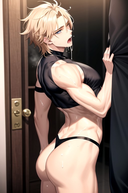 Tired, Sweaty Bodies, Grabbing His Hips AI Gay Porn