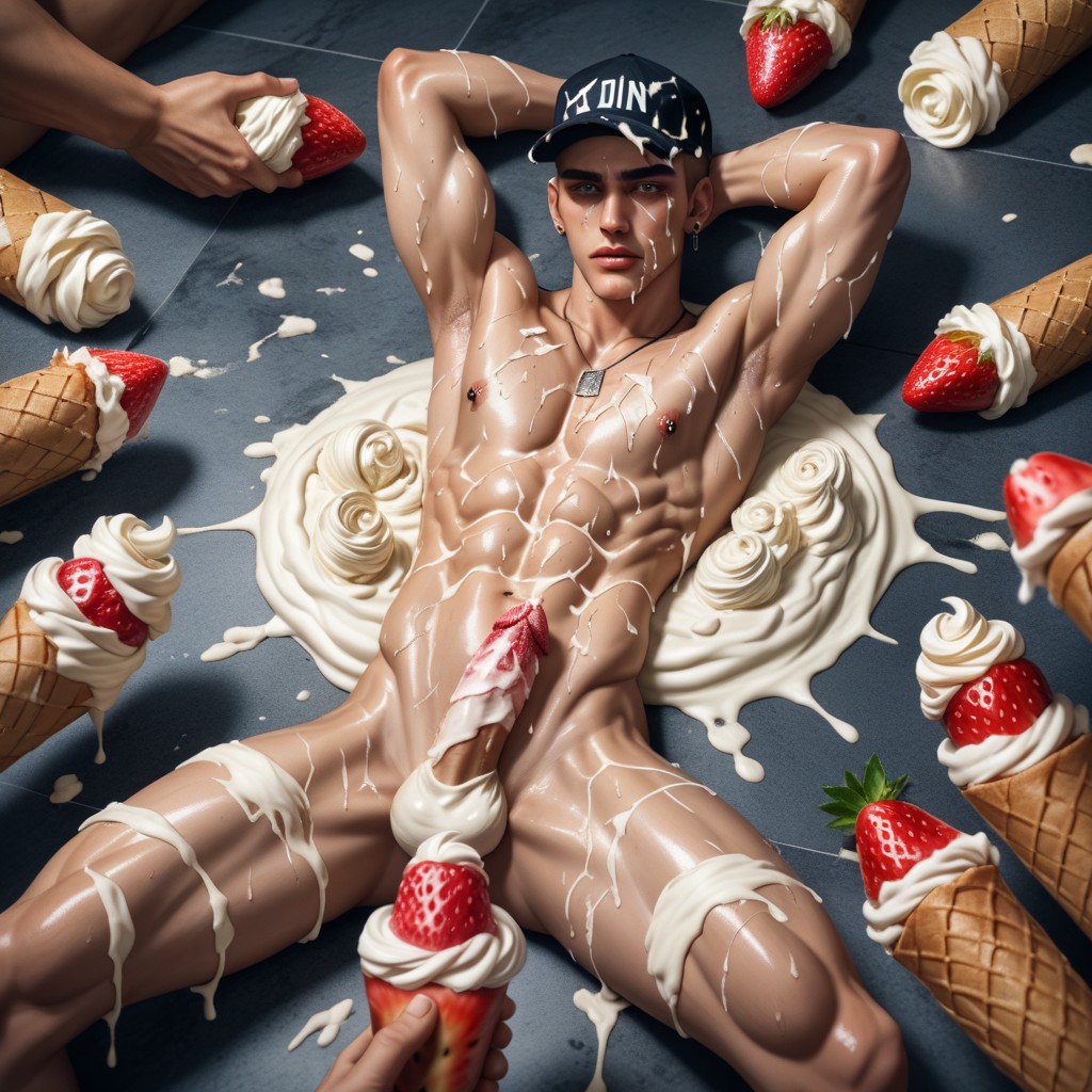Sweaty, Whipped Cream Everywhere, Whipped Cream Everywhere AI Gay Porn