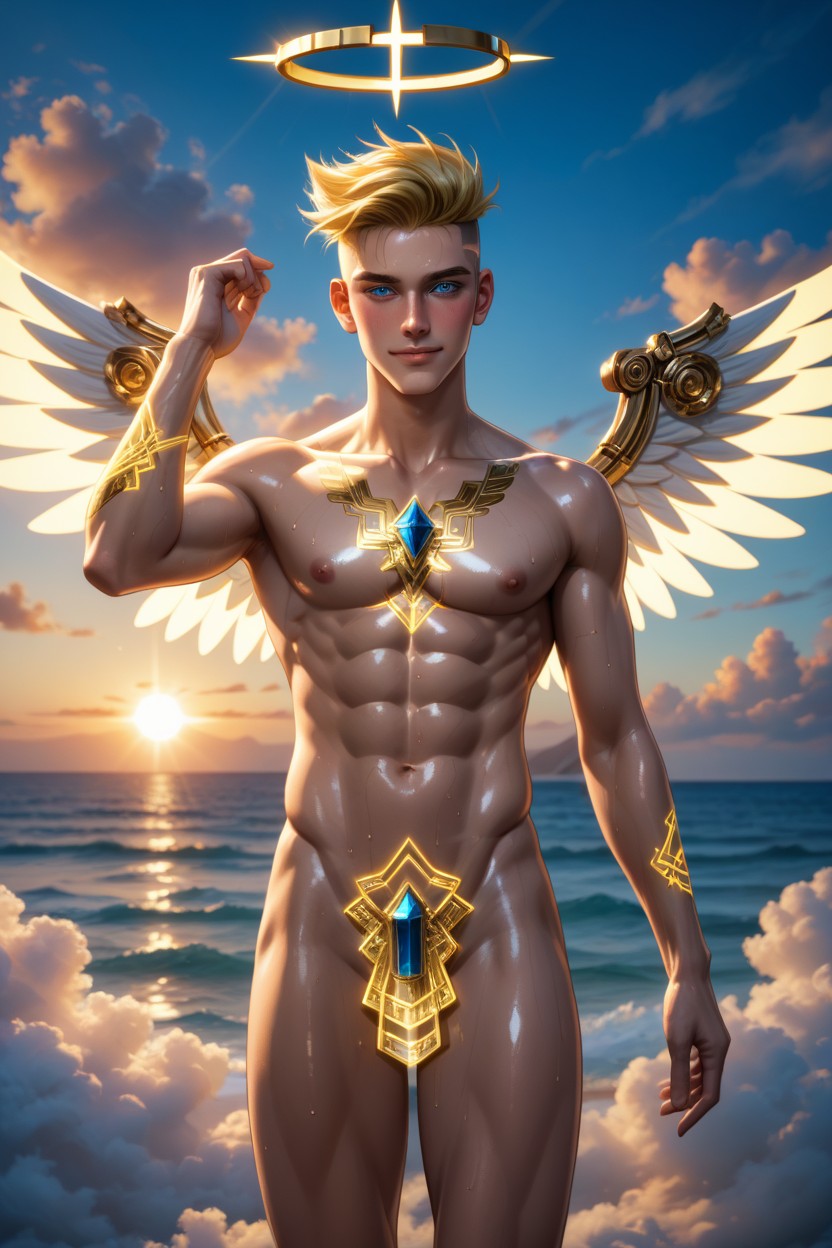Pico Boyfriend, Femboy , Blonde Hair AI Gay Porn