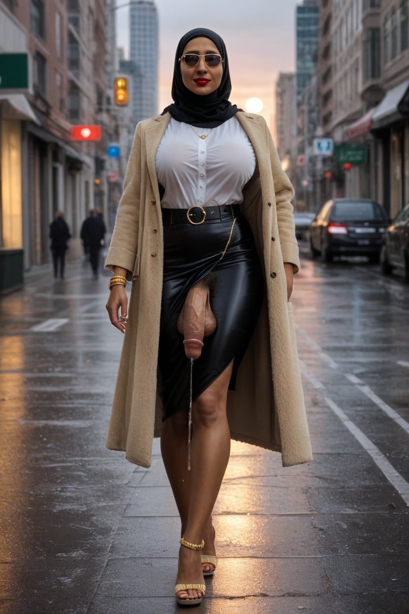 Hijab, Wool Overcoat, Thick Pubic Hair Transfrau KI-Porno