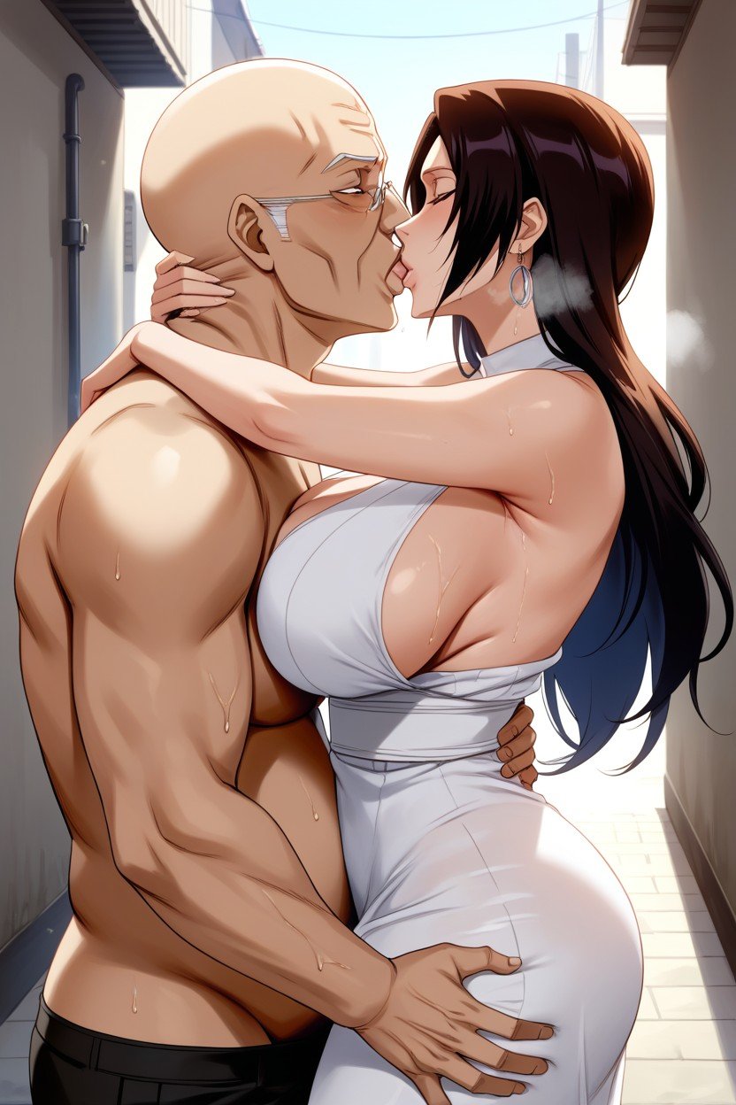 Alley, Heavily Breathing, Male Kissing Hentai IA pornografia