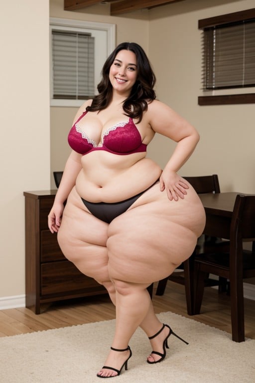 Mega Fat Legs With Rolls, Extremadamente Pesado En La Parte Inferior, Thick Cellulite SaddlebagsPorno shemale IA