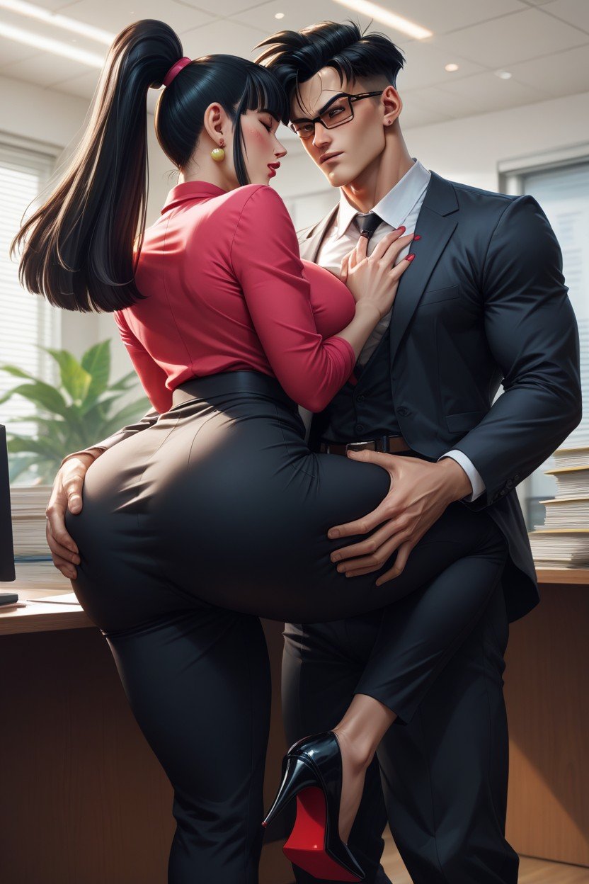 Chichi From Dragonball, Office, Man Groping AssPorno shemale IA