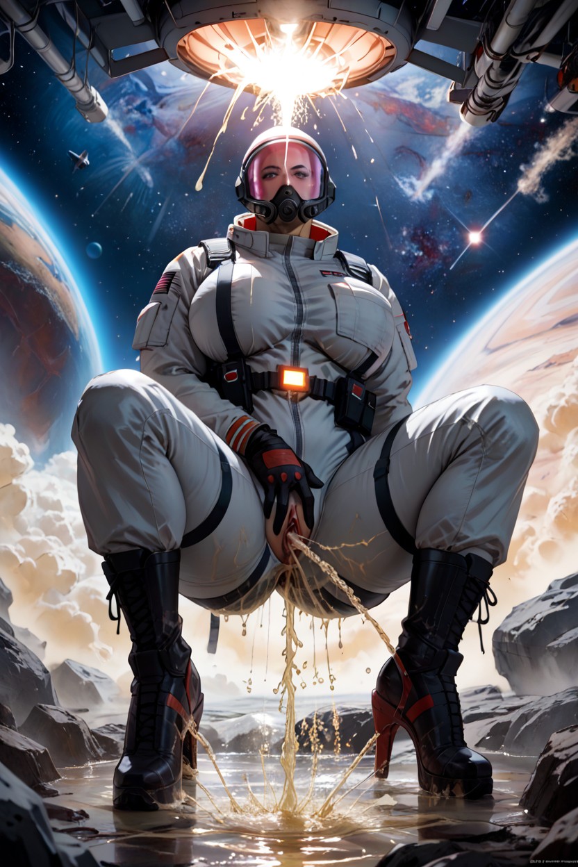 Massive Ass, Space Force Boots, Neon Pink Piss AI Porn