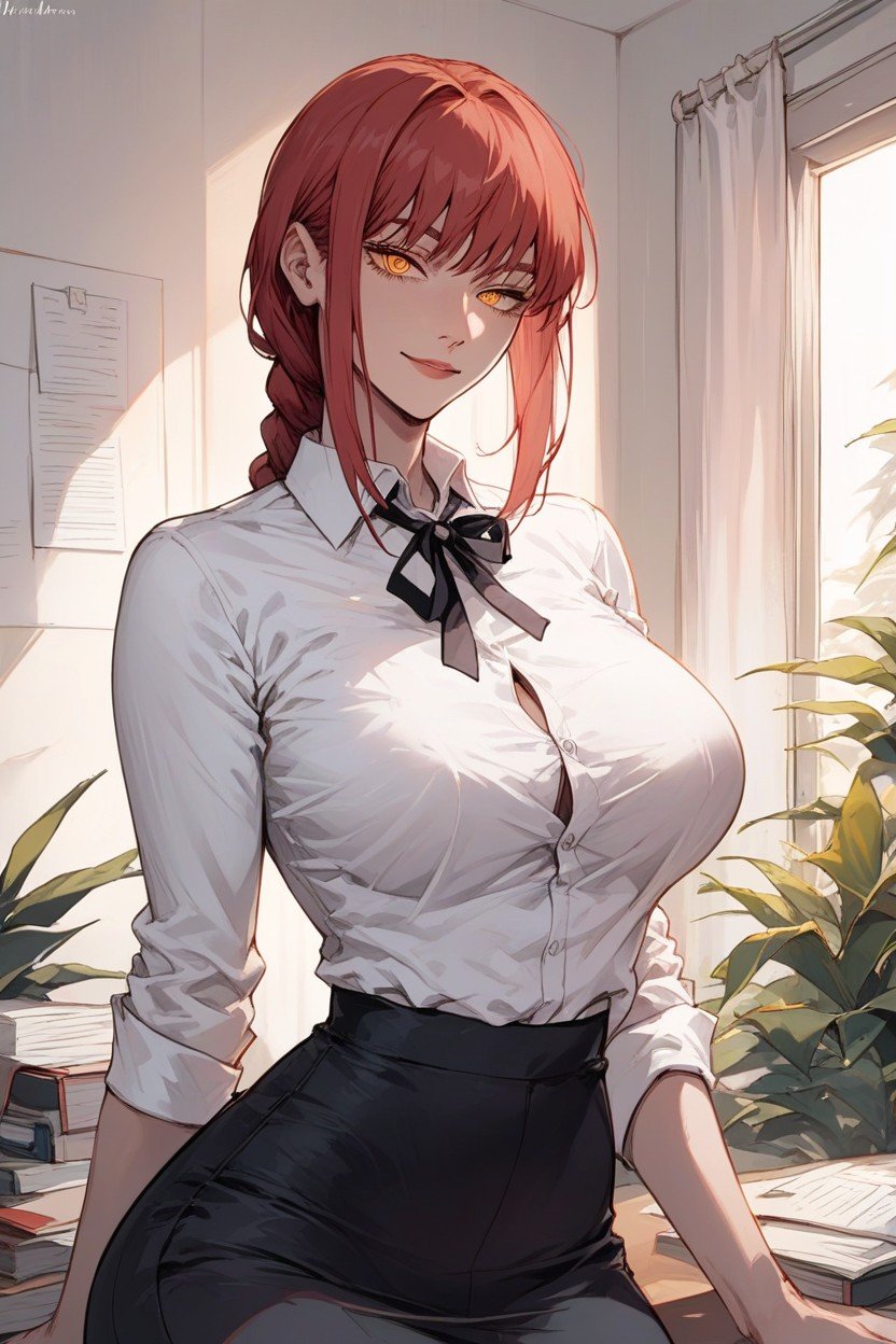 大乳, 超大, Makima From Chainsaw Man She Is In The Office AI兽人黄片