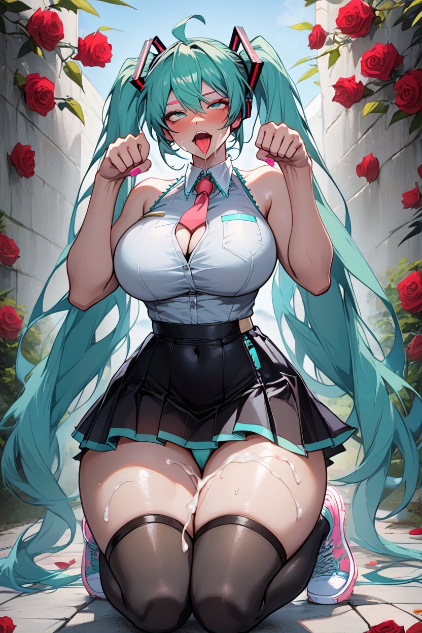 Nyan Pose, Thighs Exposed, Sticking Out The Tongue Hentai AI Porn