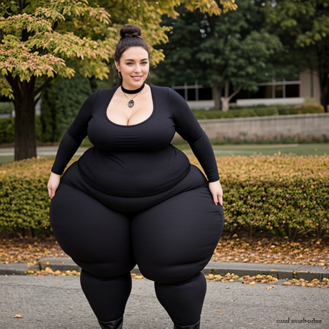 Hyper Wide Hips, Necklace, Long Sleeve Shirt AI Porn