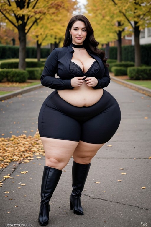 American, Shapely Legs, Wide Hips AI Porn