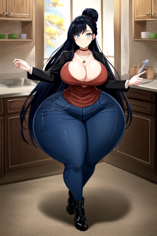 Leggings Pants Jeans, Gigantic Ass, Hyper Ass Hentai AI Porn