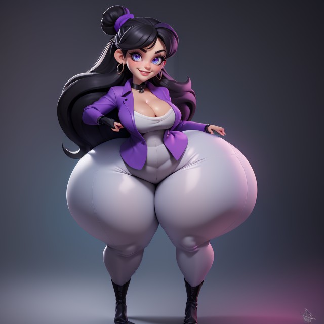 Extremely Wide Hips, Ultra Extra Wide Hips, Wide Butch Hartman Drawn Hips Hentai AI Porn