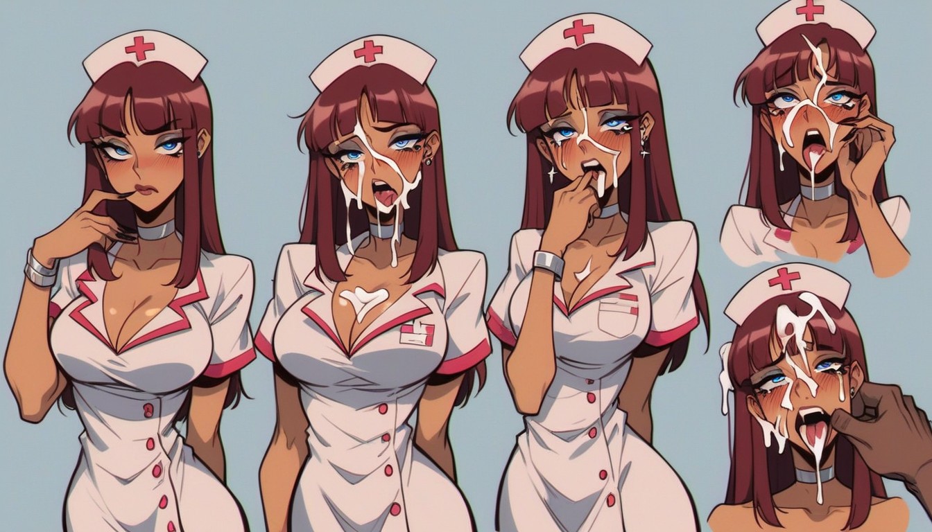 Blue Eyes, Cum Overload Facial, Sharp Jawline Hentai AI Porn