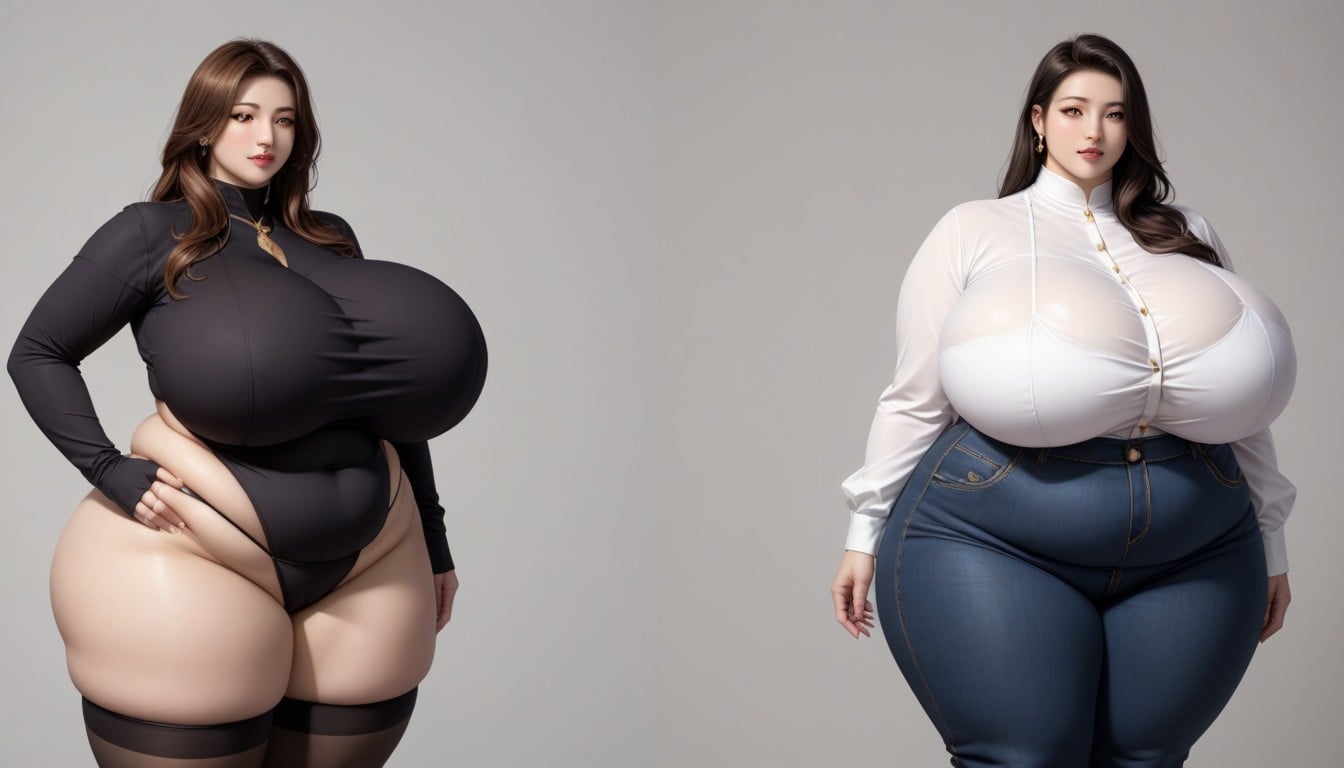 Once Just An Extremely Incredible Fatter Obese, Unreal Gargantuan Ass, Breast Expansion BBW AI Porn