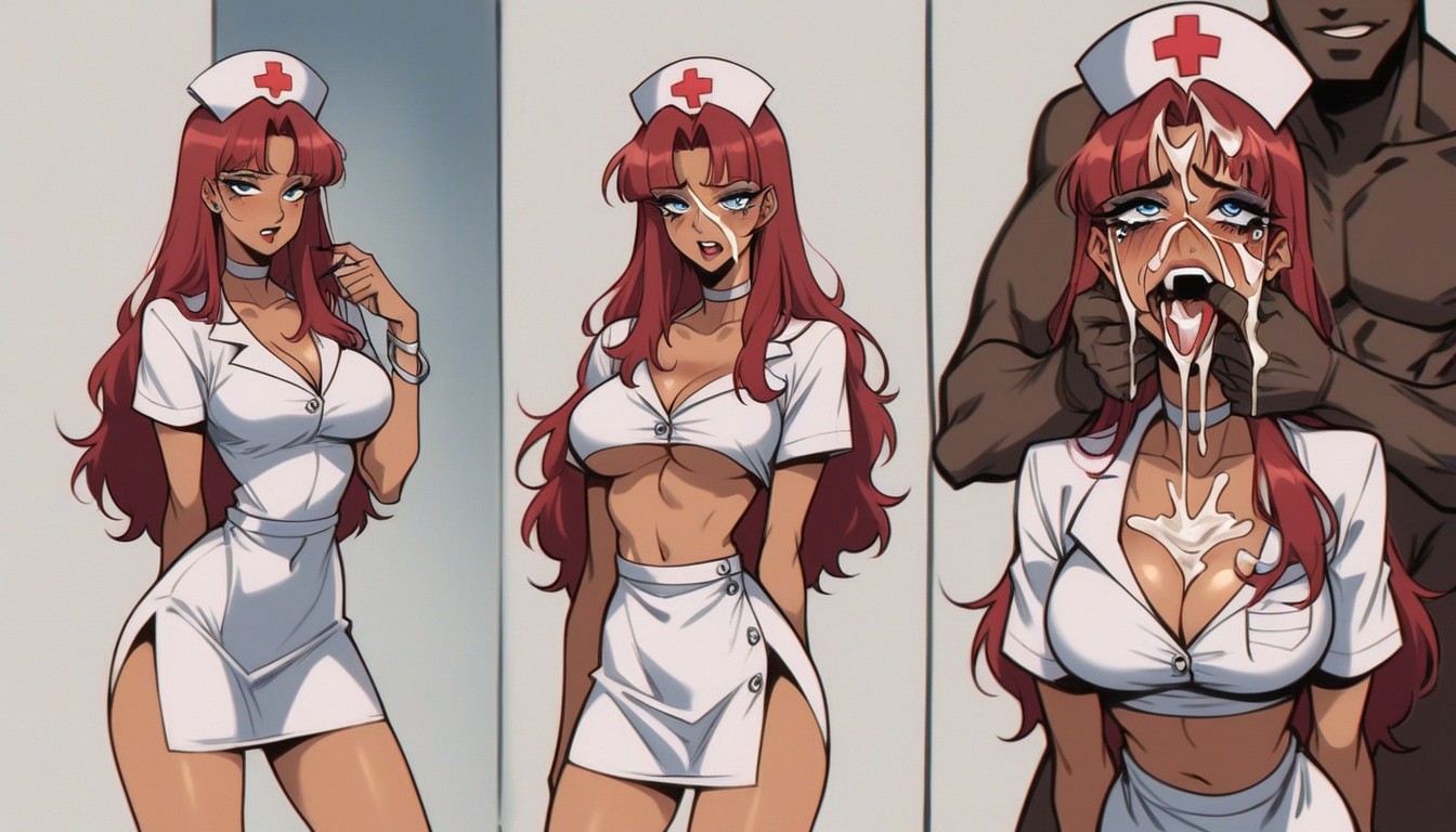 Excessively Slimscrawnybody, Fucked From Behind By Dark Skinned Male, Side View Hentai AI Porn