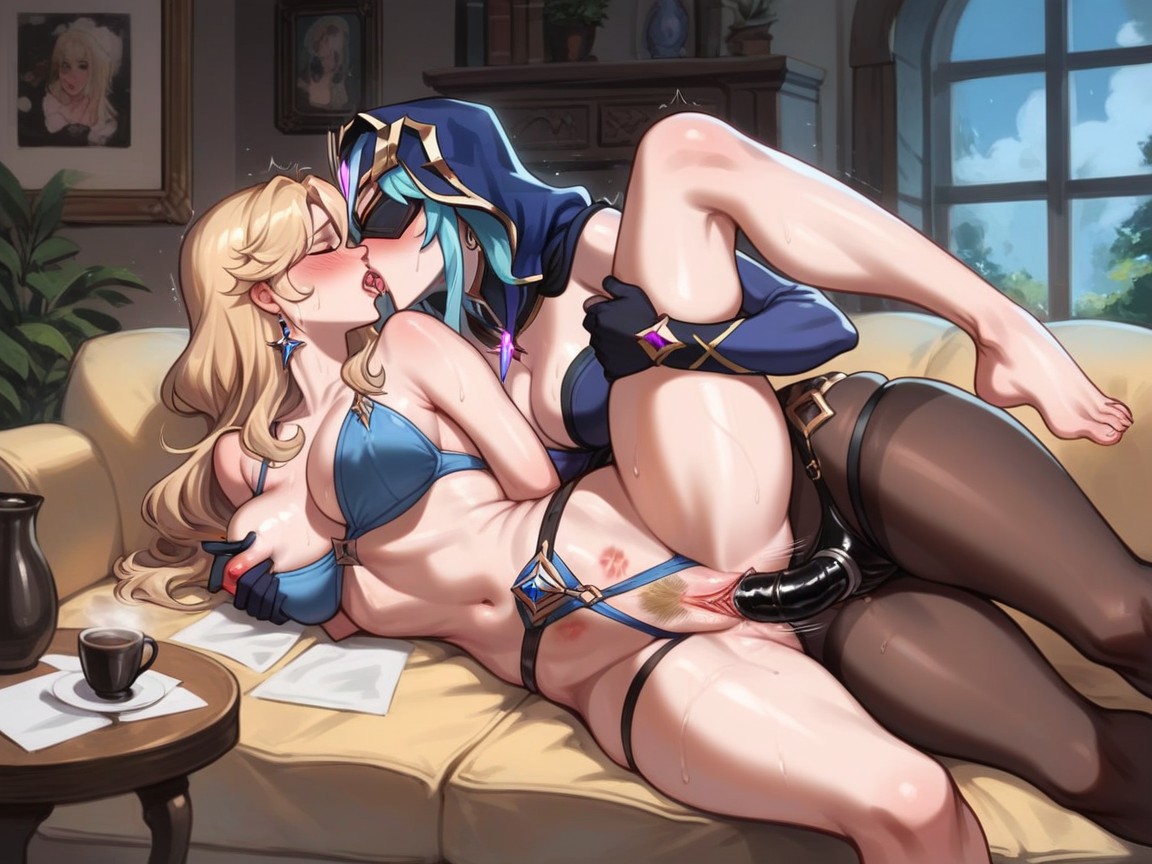 Living Room, Night Time, Sweaty Hentai AI Porn