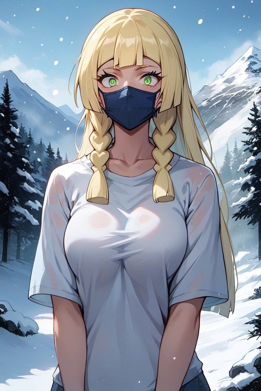 Snowing, Blue Mouth Mask, Crazy Eyes Hentai AI Porn