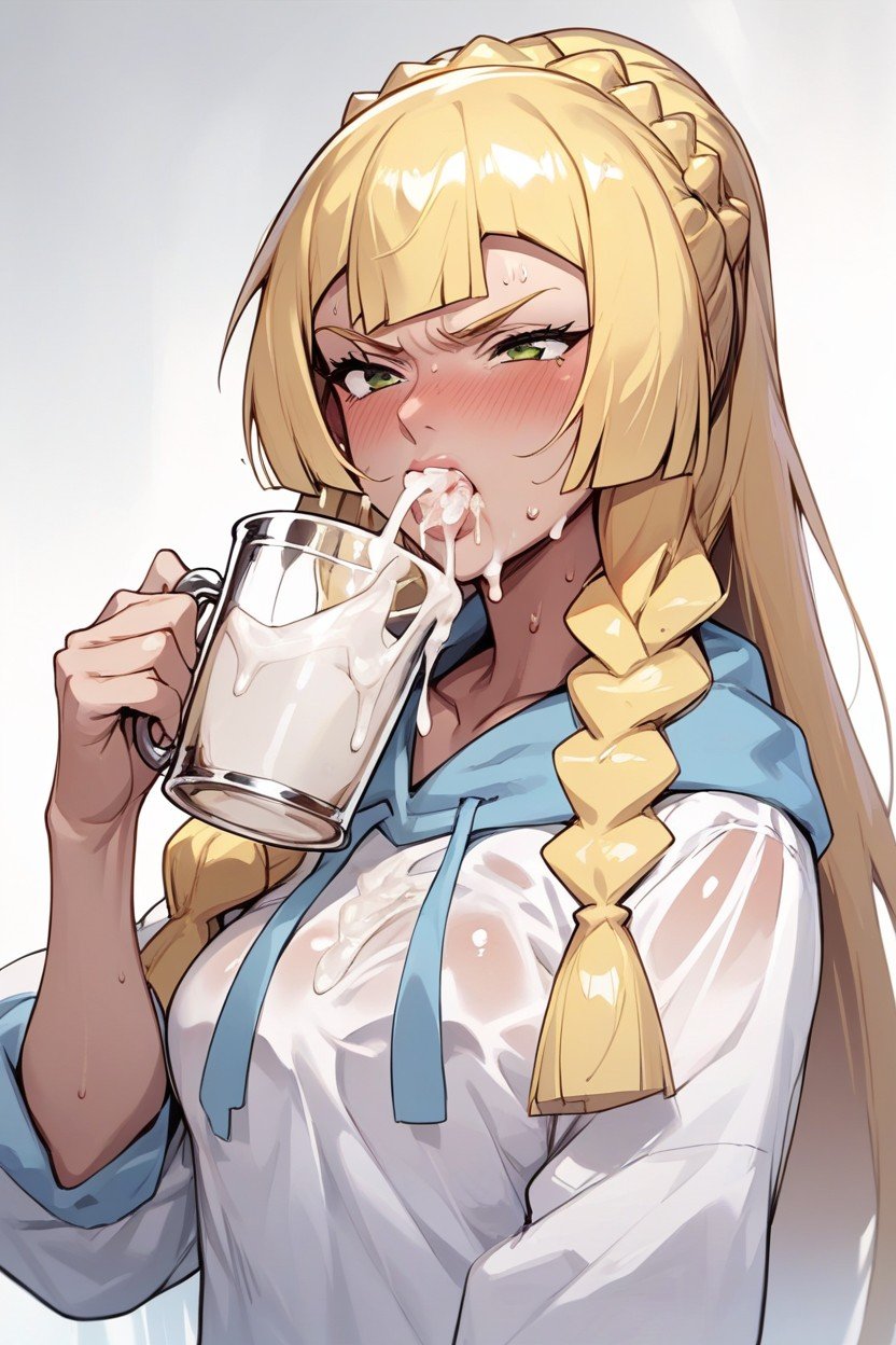 Lillie, Put Your Mouth On The Oversized Mug, Drinking A SemenAI黃漫