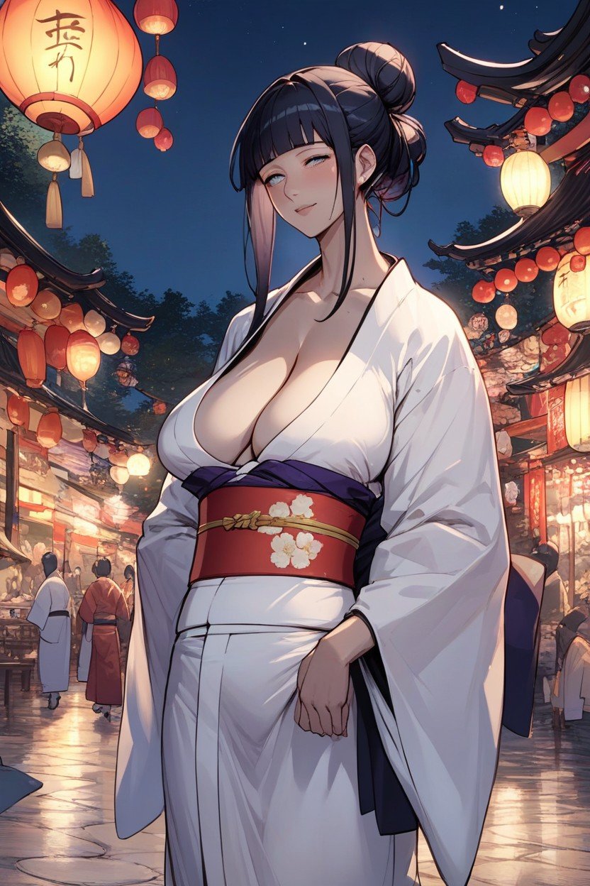 Cleavage, Strolling In Market, Hinata Hyuuga ニューハーフAIポルノ