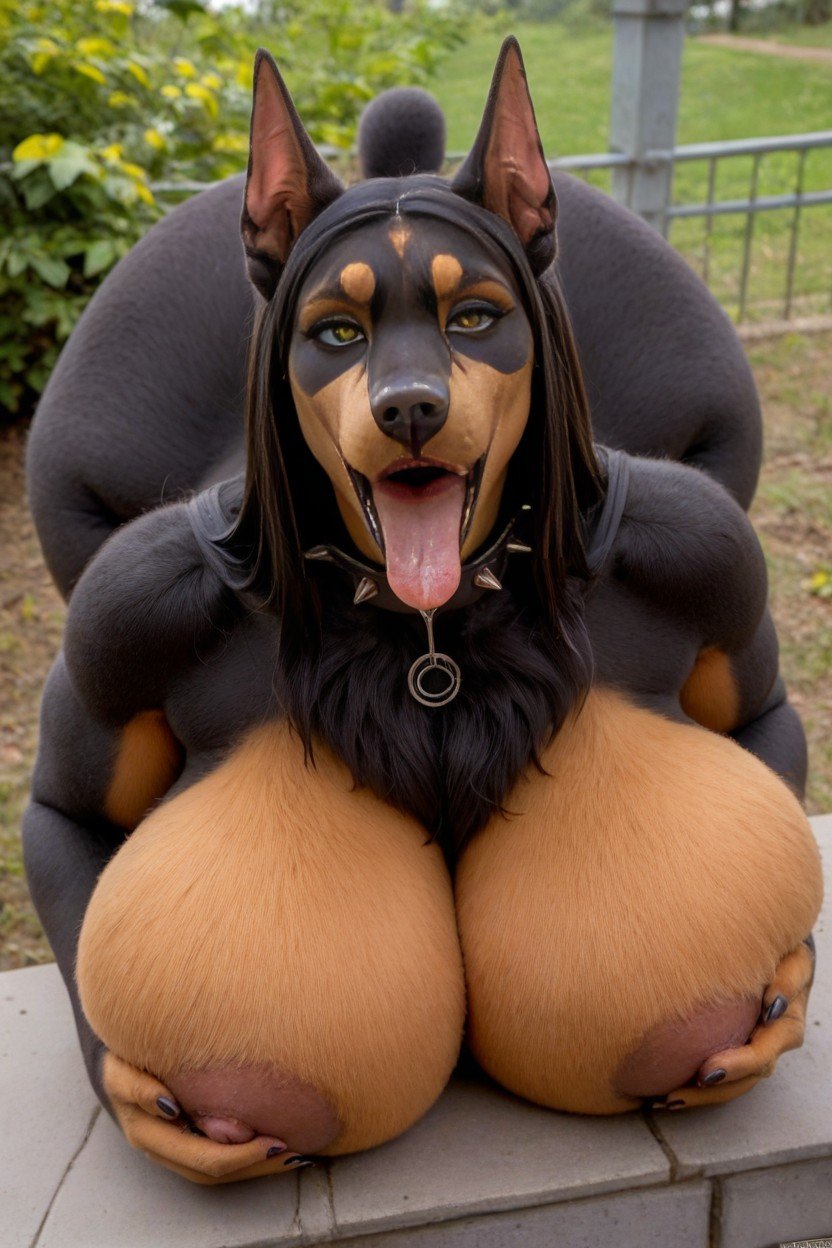 Dobermann Breed, Natural Breast, Nude쉬메일 AI 포르노