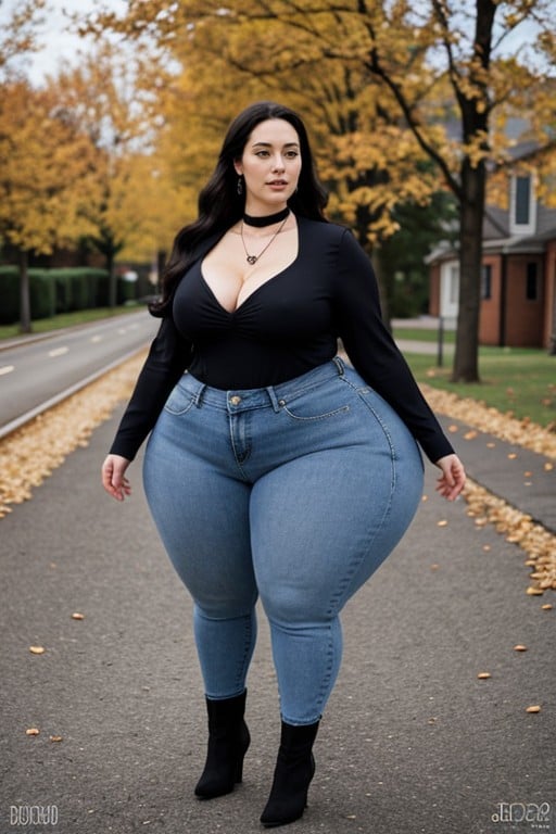 Leggings Pants Jeans, Hyper Ass, Wide Hips Travesti IA Pornô