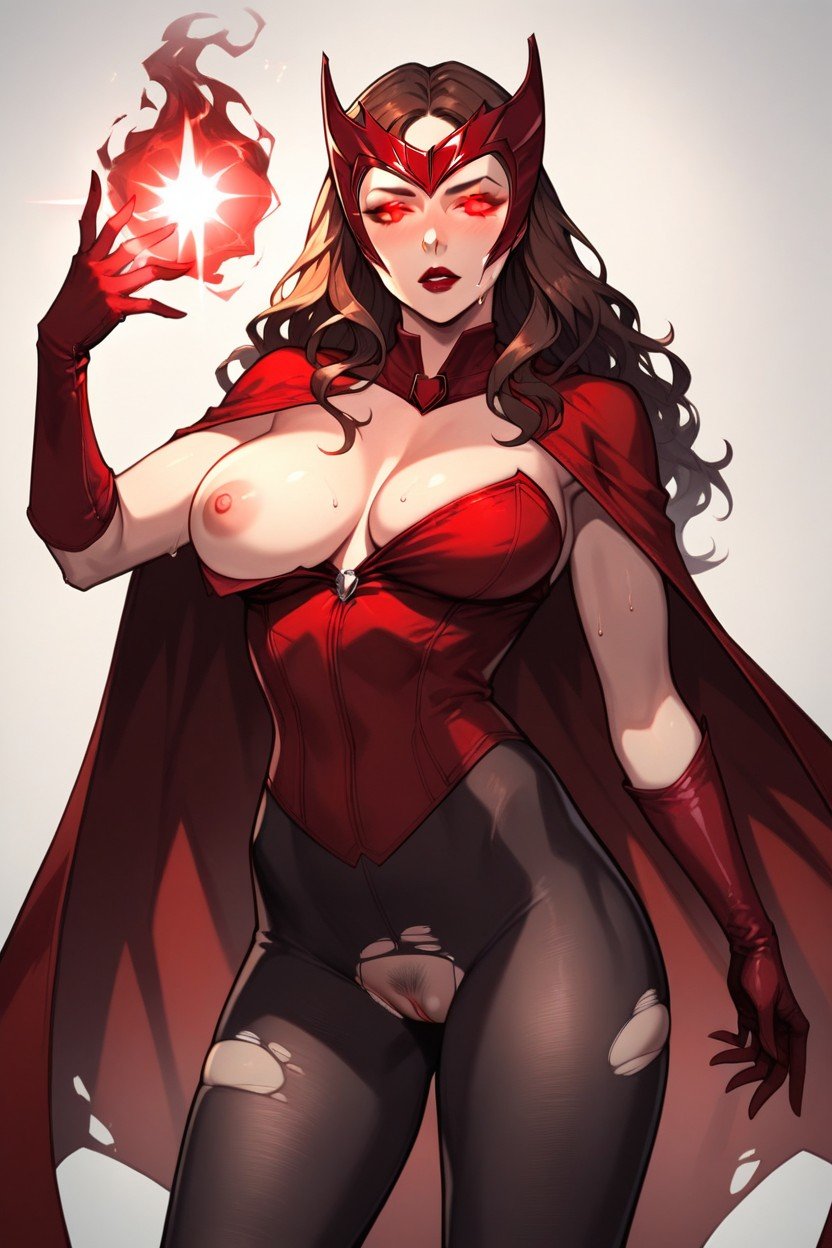 Scarlet Witch Costume, One Breast Out, Breasts Out퍼리 AI 포르노